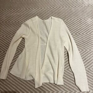 Eileen Fisher Cream Cardigan Sweater Lightweight Knit